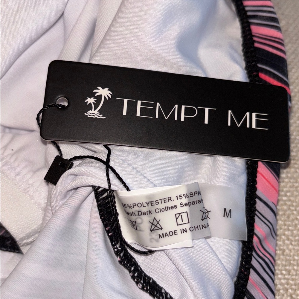 Tempt Me High Neck Ruched Sides Tummy Control Tankini Top - Picture 8 of 9